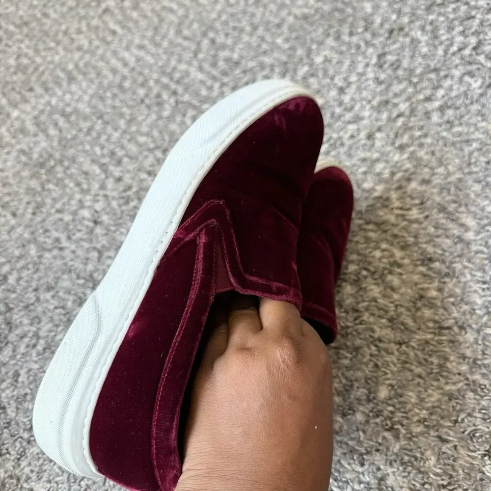 M. Gemi Cerchio Sneakers EU 39 US 8.5 Platform Loafer Shoe Burgundy Velvet